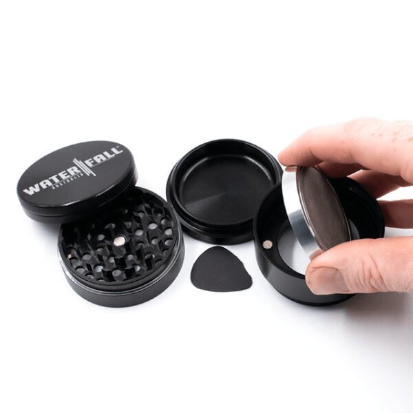 Waterfall 4-Piece Dry Herb Grinder with Removable Screen (63mm) - Image 6